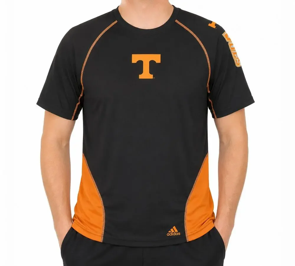Adidas Tennessee Volunteers Shirt Mens Medium Black Orange Climalite